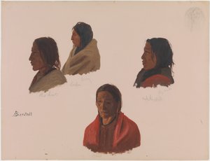 Studier av indianledare utförda vid Fort Laramie av Albert Bierstadt