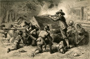 Virginians försvarar sig mot indianer, 1877.
