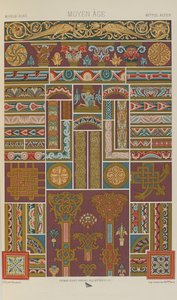 Medeltiden, tallrik 40 från Polychromatic Ornament: Hundra tallrikar i guld, silver och färger, 1873 av Albert Charles August Racinet