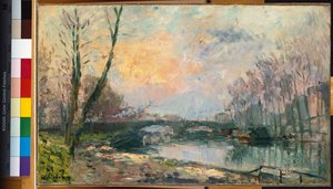 Utsikt över Seine, Paris av Albert Charles Lebourg