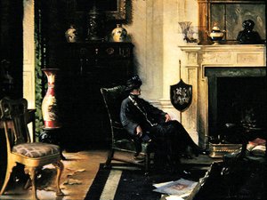Dam i en interiör av Albert Chevallier Tayler
