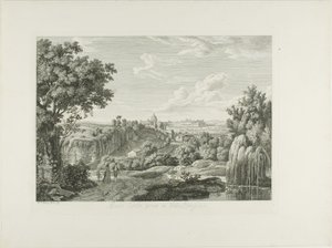 Utsikt över den slingrande muren i Villa Borghese av Albert Christoph Dies