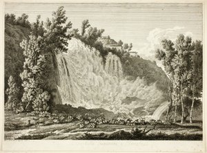 Waterfall Above Tivoli, från Picturesquely Etched Prospects från Italien