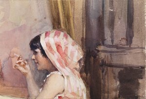 En rökande flicka, studie från Spanien av Albert Edelfelt