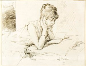 En ung kvinna som läser av Albert Edelfelt
