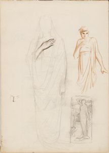 Aino Ackté som Alcestis, skiss av Albert Edelfelt
