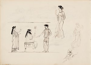 Antika mans- och kvinnofigurer av Albert Edelfelt