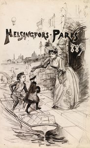 Omslagsillustration för konstpublikationen "Helsingfors - Paris 1889" av Albert Edelfelt