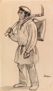”Haymaker från Häme”, studie till ”At the Gate” av Albert Edelfelt