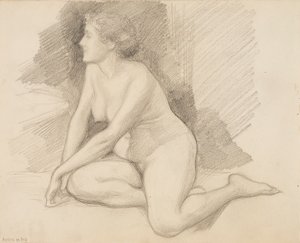 Sitter naken av Albert Edelfelt