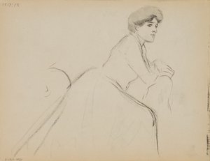 Sittande kvinna, profil av Albert Edelfelt