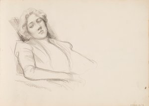 Sittande kvinna, halvkroppsfilm av Albert Edelfelt