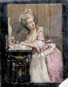 ”Skrivande dam”, Studie II till ”Rokokodamen” av Albert Edelfelt