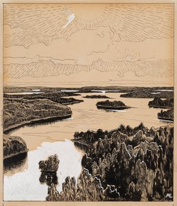 Saimasjön ur dikten Den femte juli av Albert Edelfelt