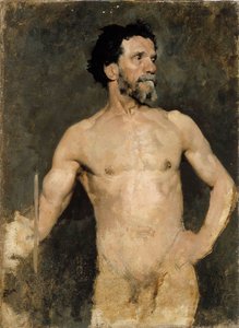 Manlig modell, studie av Albert Edelfelt