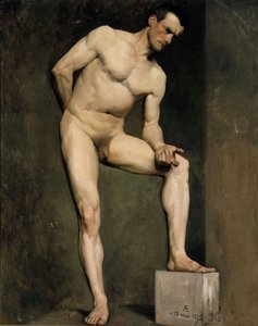 Manlig modell, akademistudie av Albert Edelfelt