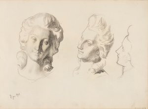 Masker, skiss / 1700-tal (Rokokoo), skiss av Albert Edelfelt