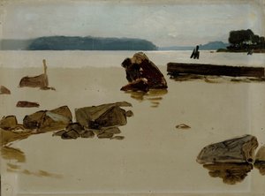 Öppet hav utanför Haikko, studie till ”Pojkar som leker på stranden” av Albert Edelfelt
