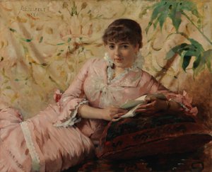 Parisisk kvinna som läser av Albert Edelfelt