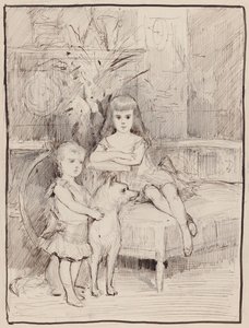 Porträttstudie för Michail och Xenia, tsar Alexander III:s barn