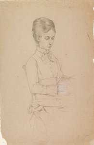 Porträtt av en läsande kvinna av Albert Edelfelt