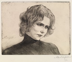 Porträtt av skådespelerskan Elli Grahn-Niska; Skådespelerskan Elli Grahn-Niska av Albert Edelfelt