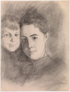Porträtt av konstnärens hustru och son av Albert Edelfelt
