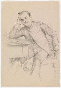 Porträtt av författaren René Vallery-Radot, skiss av Albert Edelfelt