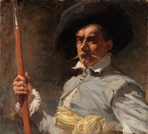 Självporträtt i 1600-talsdräkt av Albert Edelfelt
