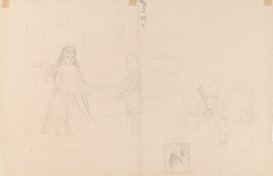 Skiss av Michael och Xenia, barn till tsar Alexander III av Albert Edelfelt