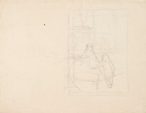 Skiss av Michael och Xenia, barn till tsar Alexander III av Albert Edelfelt