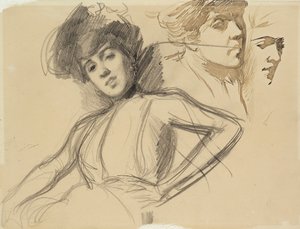 Tre studier för ett porträtt av Albert Edelfelt