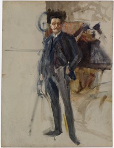 Ofullbordat självporträtt av Albert Edelfelt