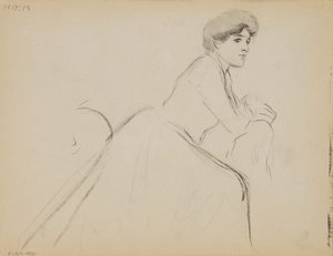 Sittande kvinna, profil av Albert Edelfelt