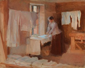 Kvinna som stryker, studie till ”Tvätterskorna” av Albert Edelfelt