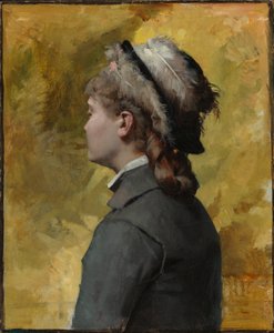 Ung kvinna i grått av Albert Edelfelt