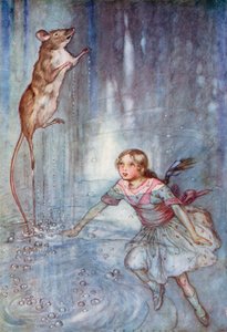 Illustration för Alice i Underlandet (färg litho)