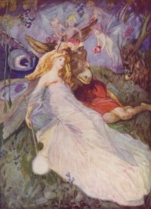 Shakespeare: Bottom and the Fairy Queen, En midsommarnattsdröm, akt IV, Scene I (färg litho)
