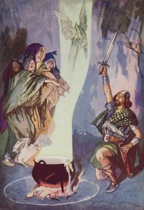 Shakespeare: Macbeth (färg litho) av Albert Edward Jackson