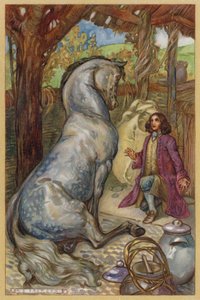 Houyhnhnm がガリバー (chromolitho) スウェーデン語で人類について話し合った