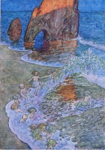 De satte honom i mitten och dansade runt honom, från The Water Babies pub. av Humphrey Milford Oxford University Press, ca 1930 (färg litho) av Albert Edward Jackson