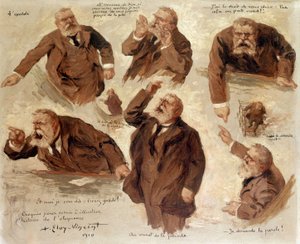 Jean Jaures olika uttryck, 1910 av Albert Eloy Vincent