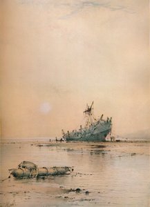 Lågvatten vid Leigh, c1899 av Albert Ernest Markes