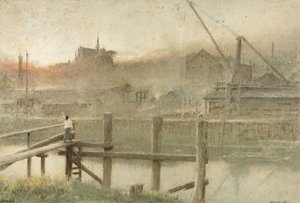Arundel (akvarell, kroppsfärg och penna på papper) av Albert Goodwin
