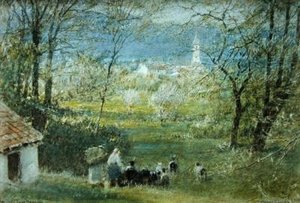 Bavino - Lago Maggiore av Albert Goodwin