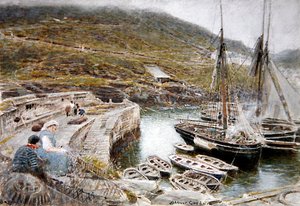 Boscastle (akvarell & kroppsfärg på papper) av Albert Goodwin