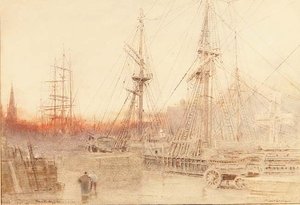 Bristol, när dagens arbete är gjort av Albert Goodwin