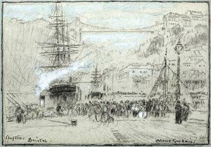 Clifton, Bristol (bläck, krita och bodycolour) av Albert Goodwin