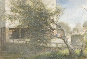 Sturry Nr Canterbury, c.1860-c.1932 (akvarell och kroppsfärg på papper) av Albert Goodwin
