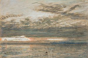 Solnedgång över havet av Albert Goodwin